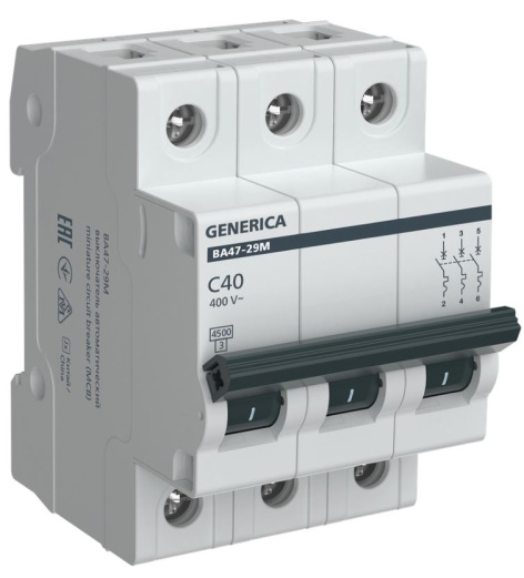 Изображение товара Автоматический выключатель GENERICA MVA21-3-040-C-G