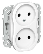 фото Розетка двухместная без заземления  IEK FI-R20-10-1-K01