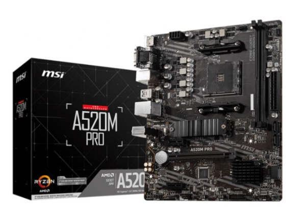 Изображение товара Материнская плата mATX MSI A520M PRO (УЦЕНЕННЫЙ)