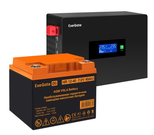 

Комплект Exegate IdealSine SR-600.LCD.2SH EX297385RUS ИБП EX295992RUS + батарея 40Aч EX282979RUS 1шт (инвертор, синус, для котла, PF=1, настенный) 600, IdealSine SR-600.LCD.2SH