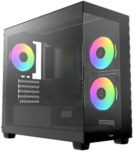 

Корпус mATX Ocypus Gamma C52 BK ARGB черный, без БП, боковая панель из закалённого стекла, USB 3.0, 2*USB 2.0, Gamma C52 BK ARGB