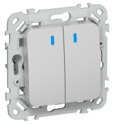 фото Переключатель двухклавишный  IEK FI-V22-1-10-1-K47