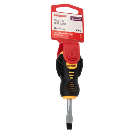 Изображение товара Отвертка Rexant 12-4725 SL 6 X 40 мм с магнитным наконечником для монтажа и демонтажа