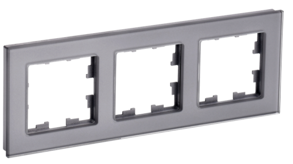 Изображение товара Рамка тройная IEK BR-M32-G-K03 серия BRITE - надежная электромонтажная рамка