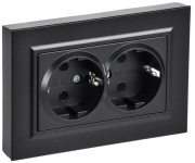 фото Розетка двухместная с заземлением  IEK BR-R27-16-K02-F