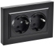 фото Розетка двухместная с заземлением  IEK BR-R27-16-K02-F