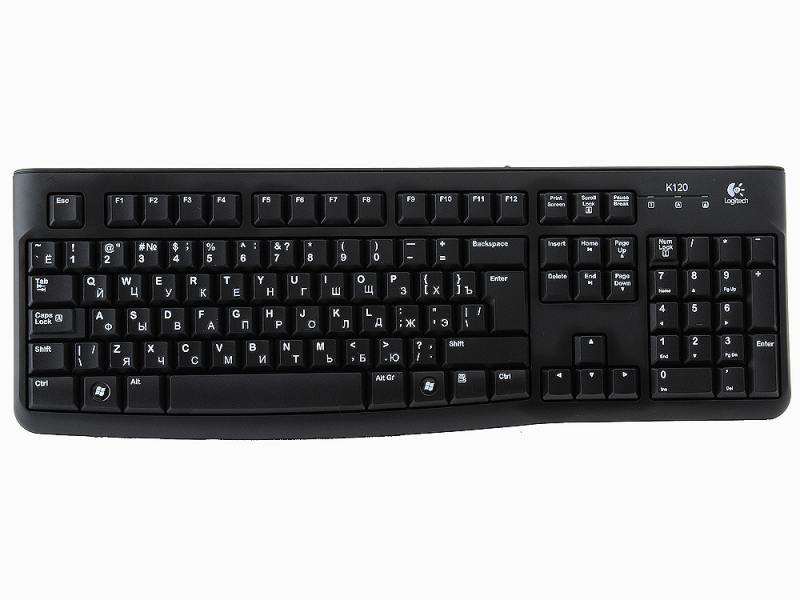 

Клавиатура проводная Logitech K120 черная, 920-002522, K120