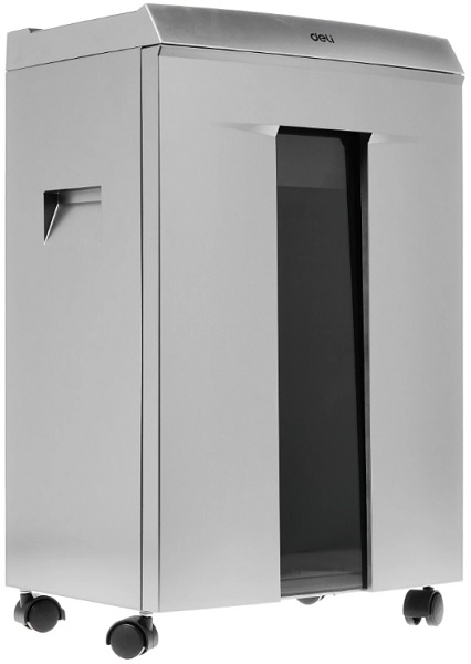 

Уничтожитель бумаг Deli 9958 серебристый с автоподачей (секр.P-4) фрагменты 10лист. 20лтр. скрепки скобы, 9958