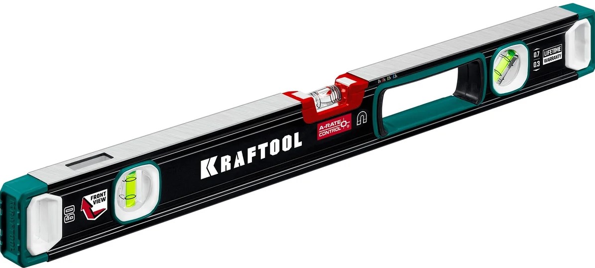 

Уровень Kraftool A-RATE Control 34988-60 Kraftool магнитный сверхпрочный с зеркальным глазком 600мм., A-RATE Control