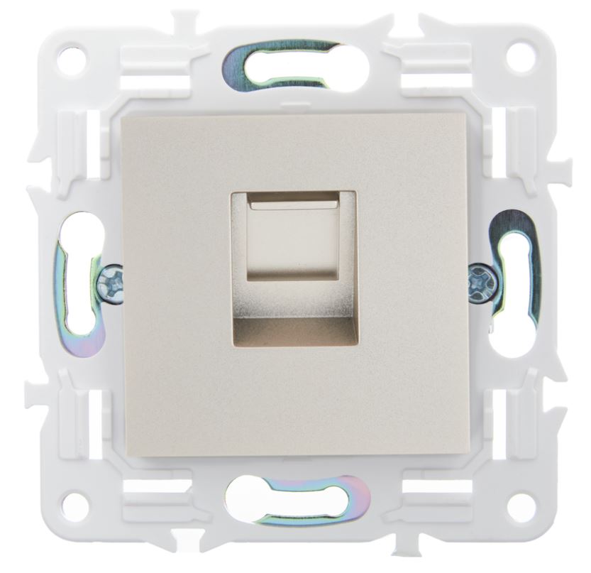 

Розетка компьютерная IEK SK-K10-1-K37 SKANDY RJ45 кат.5E SK-K01Sh Шампань, SK-K10-1-K37