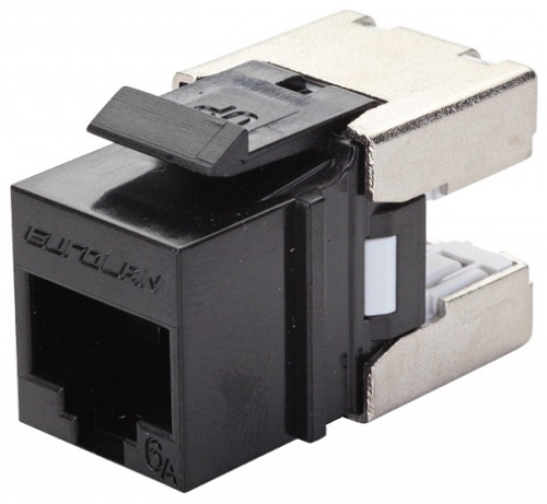 

Модуль Eurolan 16B-UA-03BL UTP категории 6A Keystone, черный, 16B-UA-03BL