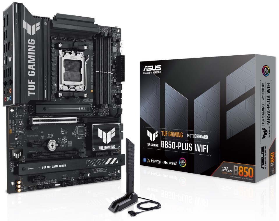 

Материнская плата ATX ASUS TUF GAMING B850-PLUS WIFI 90MB1J30-M0EAY0 (AM5, AMD B850, 4*DDR5, 4*SATA, 3*M.2, WiFi, BT, 7*USB 3.2, 2*USB 2.0, USB Type-C, TUF GAMING B850-PLUS WIFI