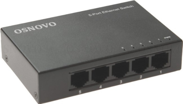 Изображение товара OSNOVO SW-5F неуправляемый настольный 5 портов Fast Ethernet
