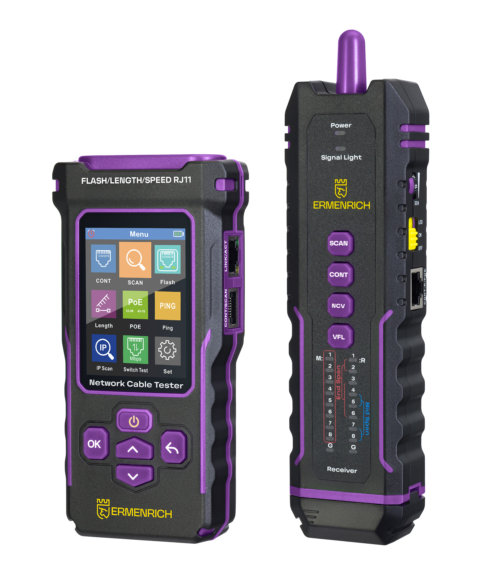 

Кабельный тестер Ermenrich 84555 многофункциональный NetGeeks NP50, 84555