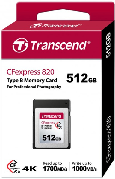 Изображение товара Карта памяти Transcend CFE820 512 ГБ CFexpress Type B высокая скорость