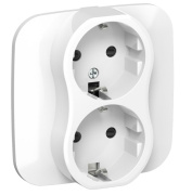 фото Розетка двухместная с заземлением  IEK FI-R24A-16-1-K01