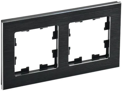 

Рамка IEK BR-M22-M-K02 2-м BRITE РУ-2-1-БрЧ металл черная, BR-M22-M-K02