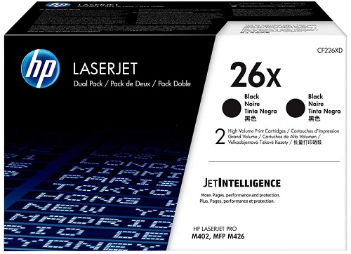 

Картридж HP 26X CF226XD черный x2уп, для HP LJ Pro M402/M426, 18000стр, 26X