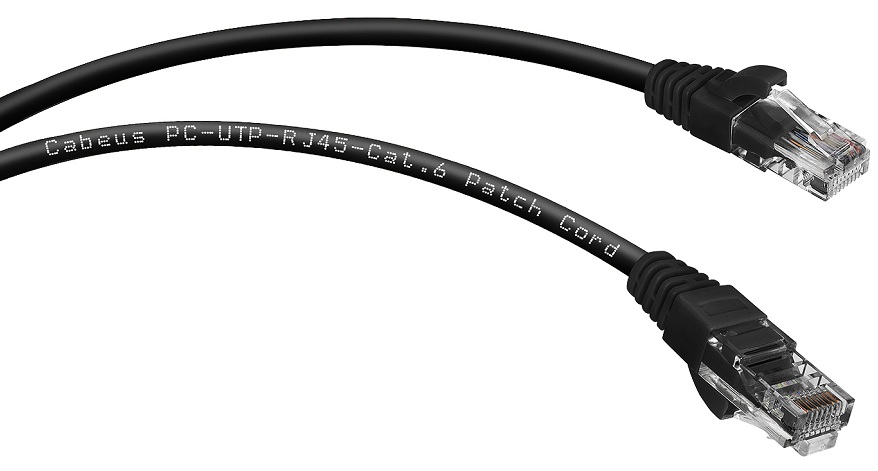 фото Кабель патч-корд U/UTP 6 кат. 1м  Cabeus PC-UTP-RJ45-Cat.6-1m-BK-LSZH