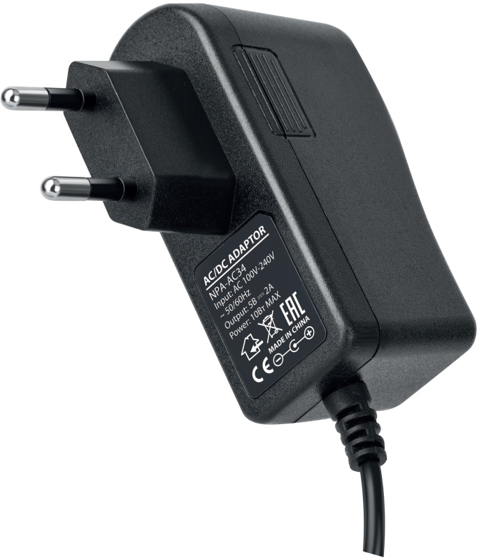 

Блок питания Gembird NPA-AC34 5В/2А, 10Вт, 1 штекер 3.5х1.35мм, черный, NPA-AC34