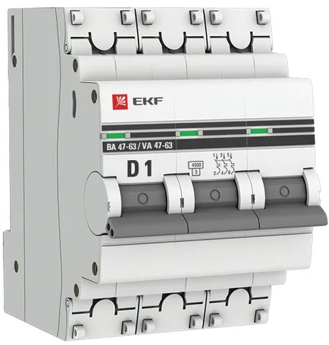 Изображение товара Автоматический выключатель EKF mcb4763-3-01D-pro для защиты цепей
