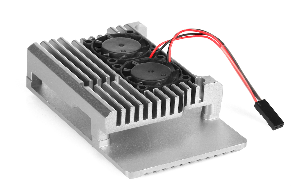 

Корпус Qumo RS009 32885 Aluminium Case with double black fans, for Raspberry Pi 4, silver, RS009