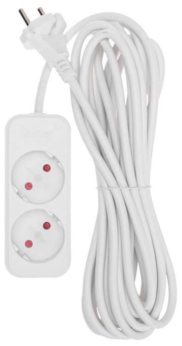 

Удлинитель Rexant 13-4002 STANDARD 2 гнезда, 5м, 2х1,0мм2, б/з, белый, 13-4002