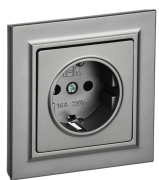 фото Розетка с заземлением IEK BR-R14-16-K46-F