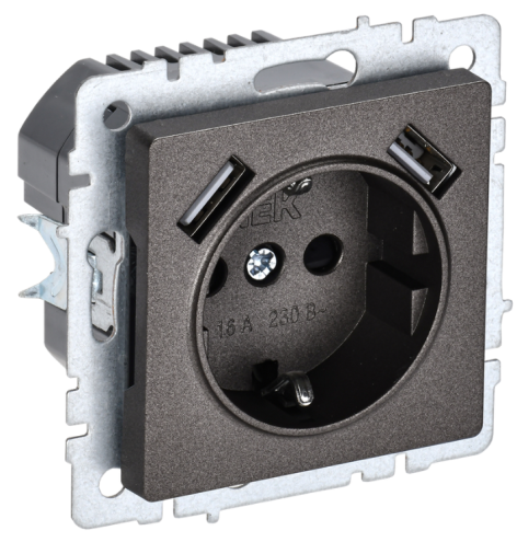 фото Розетка с заземлением  IEK BR-R14-16-U21-D21-K45 в Омске