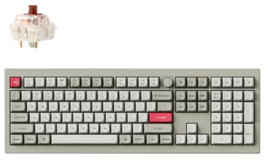 

Клавиатура Wireless Keychron V6 Max V6M-R3-RU Retro, Brown св., V6 Max