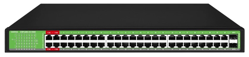 

Коммутатор неуправляемый Digma DSP248G-2S-R800 V1 (L2) 48x1Гбит/с 2SFP 48PoE 48PoE+ 4PoE++ 800W, DSP248G-2S-R800 V1