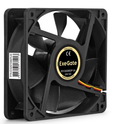 

Вентилятор для корпуса Exegate EX12038S3P-24 EX297096RUS 120x120x38 mm, 3000rpm, 130.4CFM, 46,1dBa, 3-pin, EX12038S3P-24