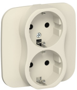фото Розетка двухместная с заземлением  IEK FI-R21A-16-1-K86
