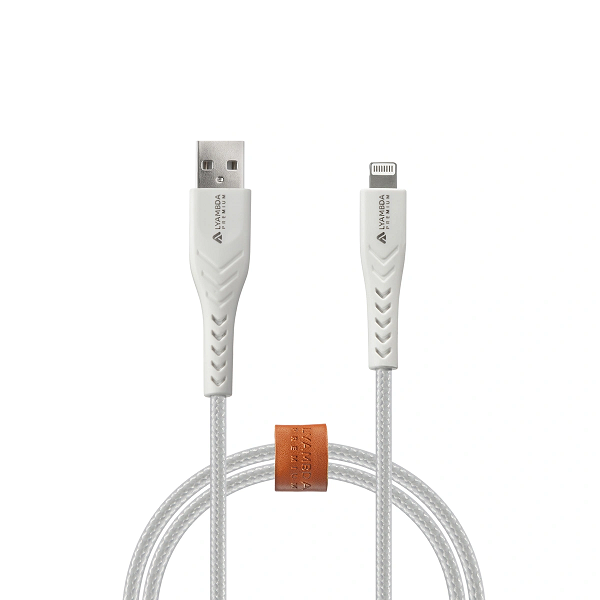 

Кабель интерфейсный Lyambda LALm05-WH MFI, Type-A(m)/Lightning(m), 2,4A, 0,5м, белый, LALm05-WH