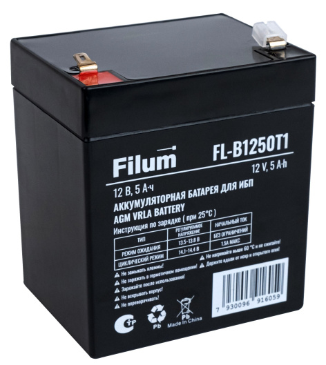 Изображение товара Батарея для ИБП Filum FL-B1250T1 12 В 5 Ач длительный срок службы