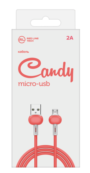 Изображение товара Интерфейсный кабель Red Line Candy USB — MicroUSB универсальный для зарядки и передачи данных