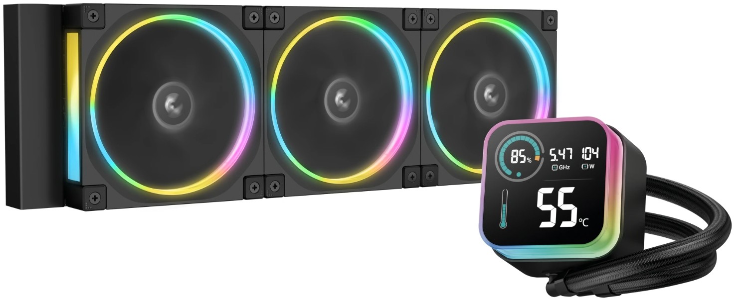 

Система охлаждения жидкостная Deepcool LQ360 ULTRA ARGB LGA20XX/1700/1200/115X/AM5/AM4 (300W, 3*120mm, 500-2150rpm, 55CFM, 32dBa), LQ360 ULTRA ARGB