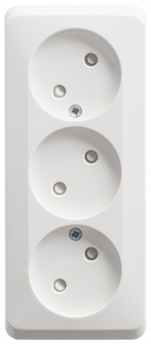 

Розетка Schneider Electric PA16-010B 3-ая б/з со шторками 16А 250B белый, PA16-010B