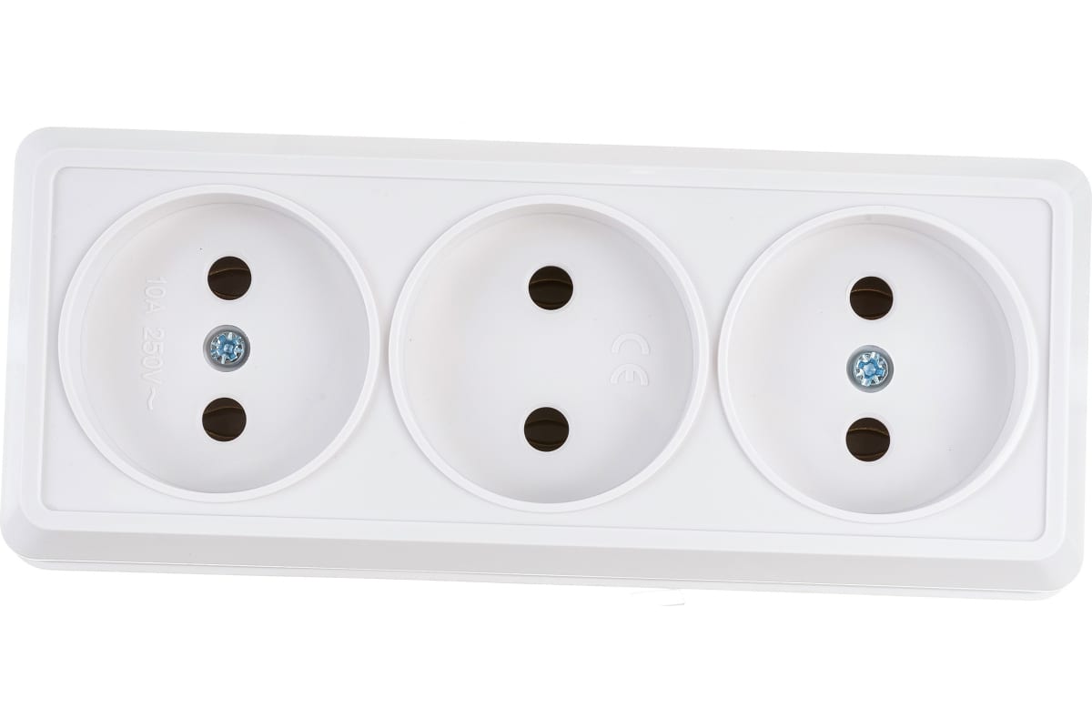 

Розетка IEK ERO30-K01-10-DC 3-м ОП Октава 10А IP20 без заземл. белая, ERO30-K01-10-DC