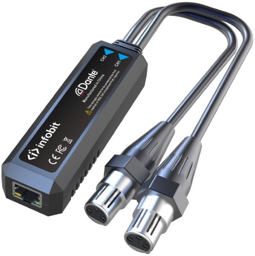 

Конвертер Infobit iTrans DX2-T-22 2 аналоговых входа XLR(F), 1xRJ45(Dante). Питание PoE 125мм. Новая версия., iTrans DX2-T-22