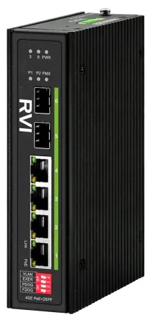 Коммутатор неуправляемый RVi RVi-1NSI4GP-2S 4 RJ45 порта 10/100/1000 Мбит/с с поддержкой РоЕ; 2 SFP порта 1000 Мбит/с; стандарты и функции: IEEE 802.3
