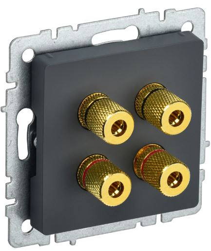 

Розетка аудио IEK BR-S40-K53 BRITE РА10-БрГ Графит, BR-S40-K53
