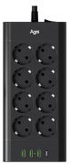 фото Сетевой фильтр  AGNI TP-FA4U8E-C-2m-black