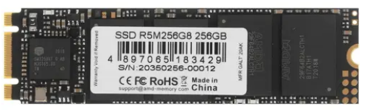 

Накопитель SSD M.2 2280 AMD R5M256G8 Radeon R5 256GB SATA 6Gb/s 3D TLC 555/450MB/s RTL, R5M256G8