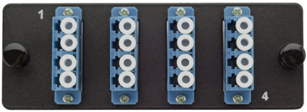 Изображение товара Планка Eurolan 38M-S2-4L-04BL для оптоволоконных соединений с 4 портами LC OS2