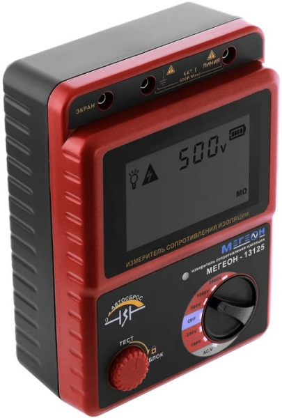 Изображение товара Измеритель сопротивления изоляции МЕГЕОН 13125 портативный
