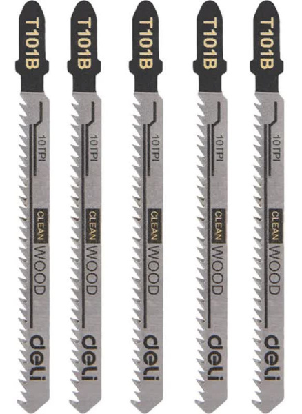 Изображение товара Пилки Deli DH-QJT010-E3 для лобзика по дереву, 5 штук