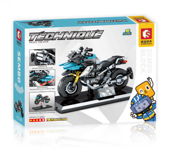 

Конструктор Sembo Block 701108, мотоцикл Azure, 255 деталей., Мотоцикл Azure