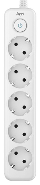 Изображение товара Сетевой фильтр AGNI TP-FD5E-5m-white с защитными функциями и 5 розетками