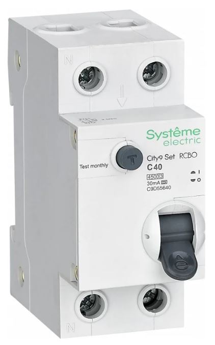 

Автомат дифференциальный Systeme Electric C9D55640 City9 Set 1P+N С 40А 4.5kA 30мА Тип-A 230В, C9D55640